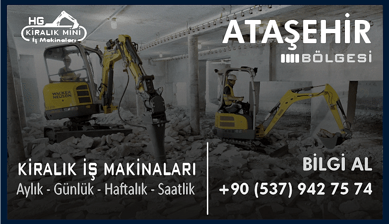 Ataşehir Kiralık Mini Ekskavatör 2 Tonluk Ekskavatör Kirala