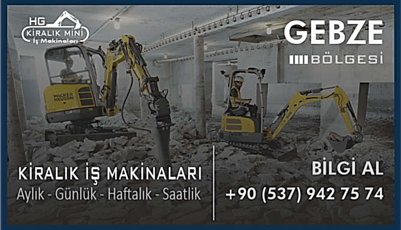 Gebze Kiralık Mini Ekskavatör 2 Tonluk Ekskavatör Kirala