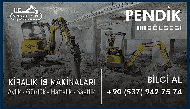 Pendik Kiralık Mini Ekskavatör 2 Tonluk Ekskavatör Kirala