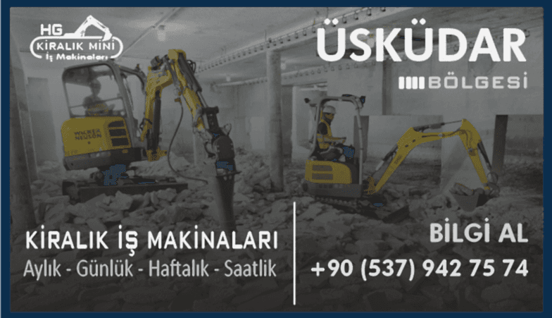 Üsküdar Kiralık Mini Ekskavatör 2 Tonluk Ekskavatör Kirala